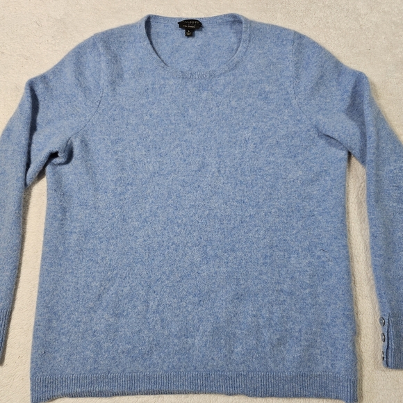 Talbots Soft Blue Cashmere Sweater Button Cuff - Picture 4 of 12